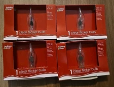 Clear Flicker Bulb Lot Of 2 Holiday Time Candelabra Base 120v 1w 60hz AC