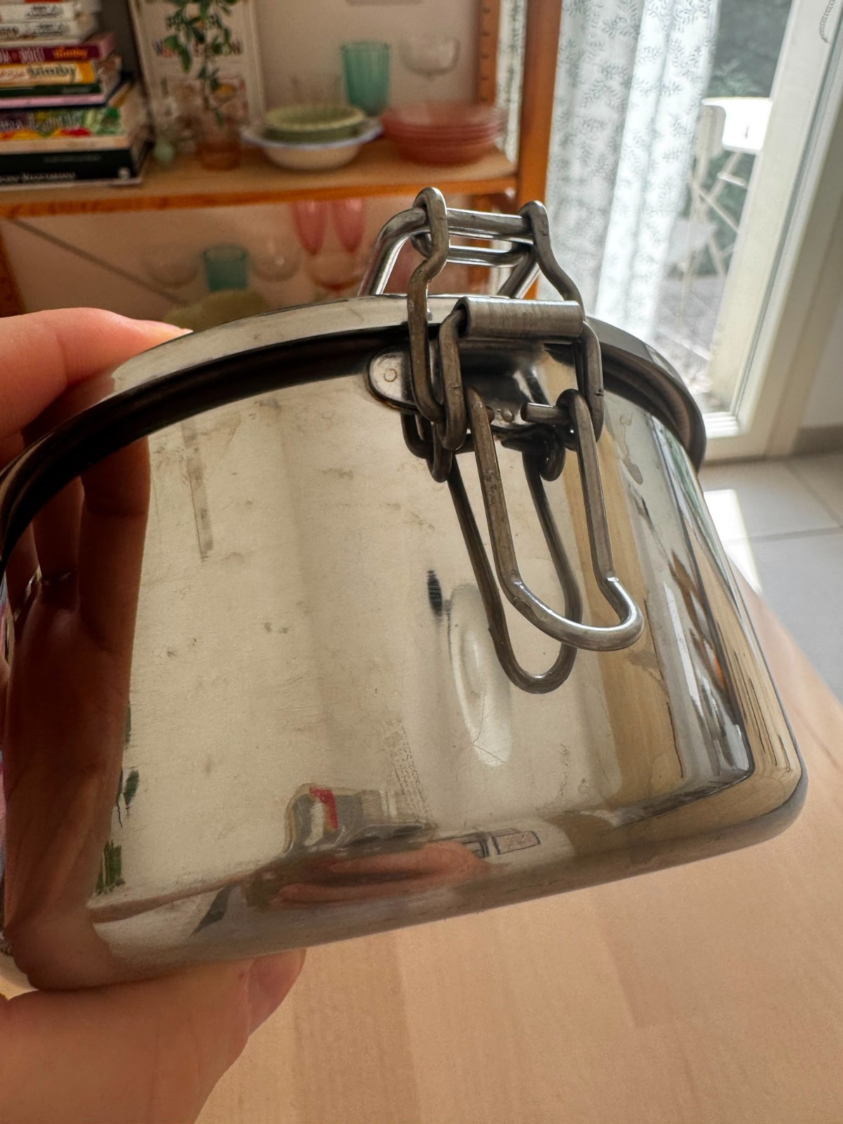 CAO Gamelle Ronde Inox 1L – Gavetta Camping Picnic con Coperchio e Maniglia