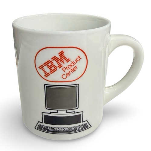 Vintage IBM Product Center Houston TX Computer Temperature Sensing Promo Mug