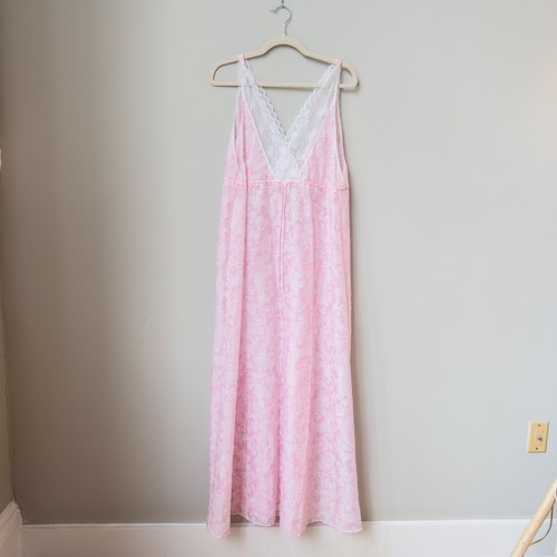 Givenchy, VTG 80's Givenchy Intimates Coquette Pink Floral Night Gown Size L Luxury