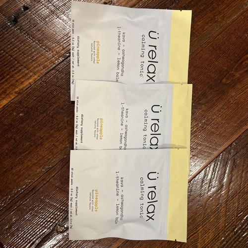 15 Single Packets U Relax Calming Tonic ALL PINEAPPLE Flavor Calm -Lot Of 3
