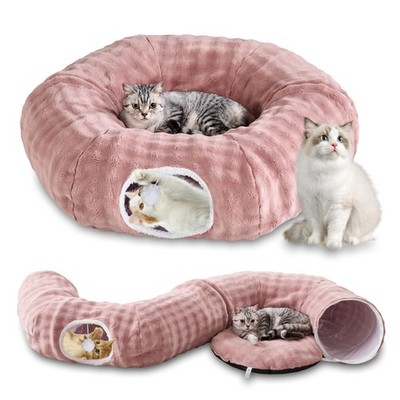 Yaning Bubble Cat Tunnel for Indoor Cats, Round Peekaboo Cave Toy with Dangling