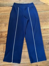 SPANX AirEssentials Navy Blue Pique Straight Leg Pant with Pockets Women's Sz M