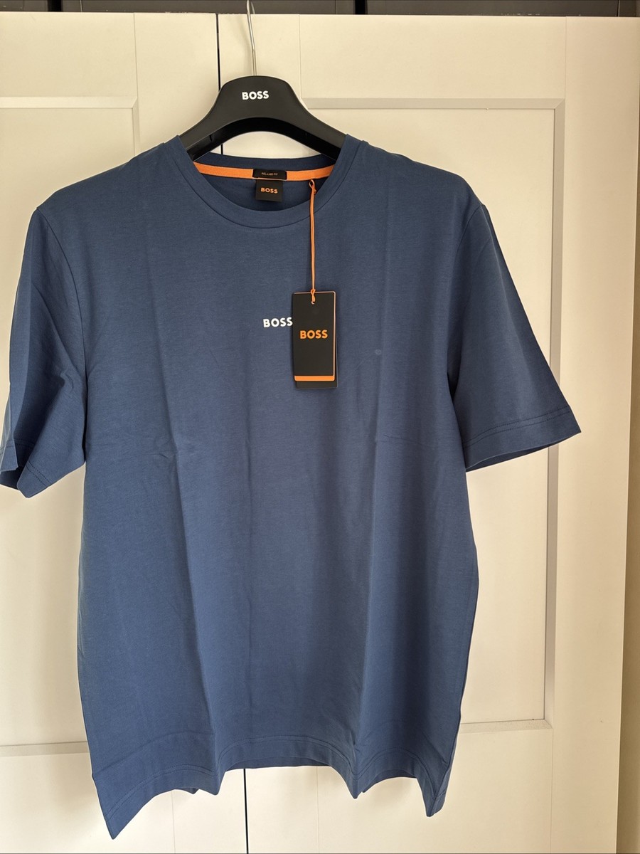 HUGO BOSS MENS TCHUP RELAXED FIT T-Shirt IN OPEN BLUE SIZE XL BNWT