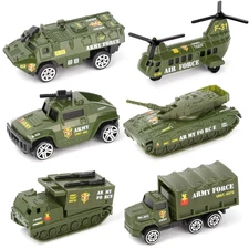 Diecast Military Vehicles Army Toy Mini Pocket Size Play Models Truck Tanks H