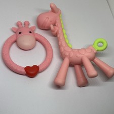 BPA Free Silicone Giraffe Baby Teether Toy for 3 Months above