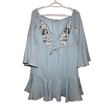 Luna Tuccini floral flowy mini dress womens small bohemian fairy boho festival