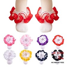 Girls Lace Princess Socks Ruffle Dress for Newborns, Babies, 6-8 Years 8 Pairs