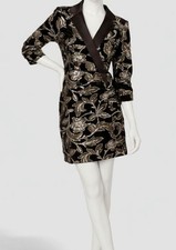 Adrianna Papell Women's Black Sequin Embellished Blazer Sheath Dress Size 14