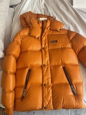 Moncler Fragment Men’s Orange Hooded Nylon Puffer Jacket Logo, Size L