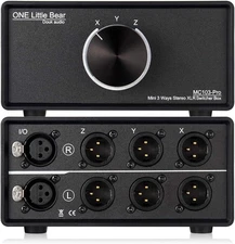 1-IN-3-OUT XLR Audio Switch ; Balanced Audio Converter ; 3-Way Stereo Passive Au