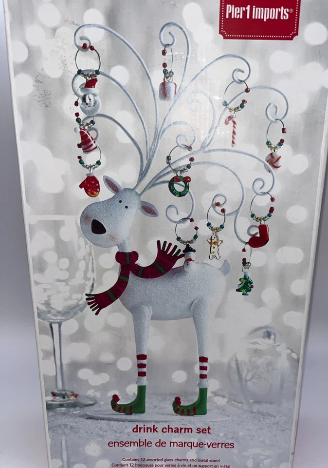 Pier 1 Importaciones Metal Brillo Reno Vino Dije Soporte Sin Dijes Caja Original Foto 4 de 4