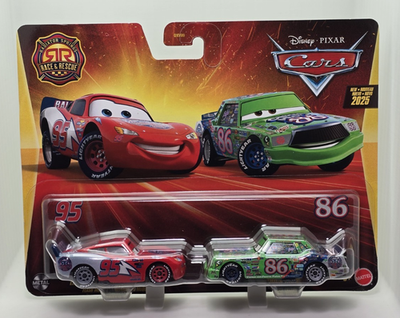 DISNEY PIXAR CARS - RALLY RACE 200 LIGHTNING MCQUEEN & CHICK HICKS