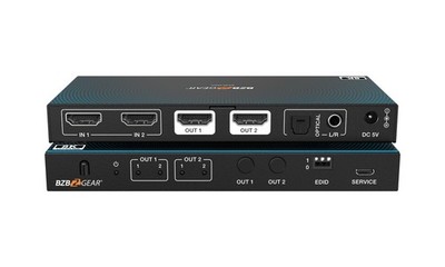 BG-8K-22MA-b 2x2 8K HDMI 2.1 Matrix Switcher/Auto Downscaling/Audio De-Embedding