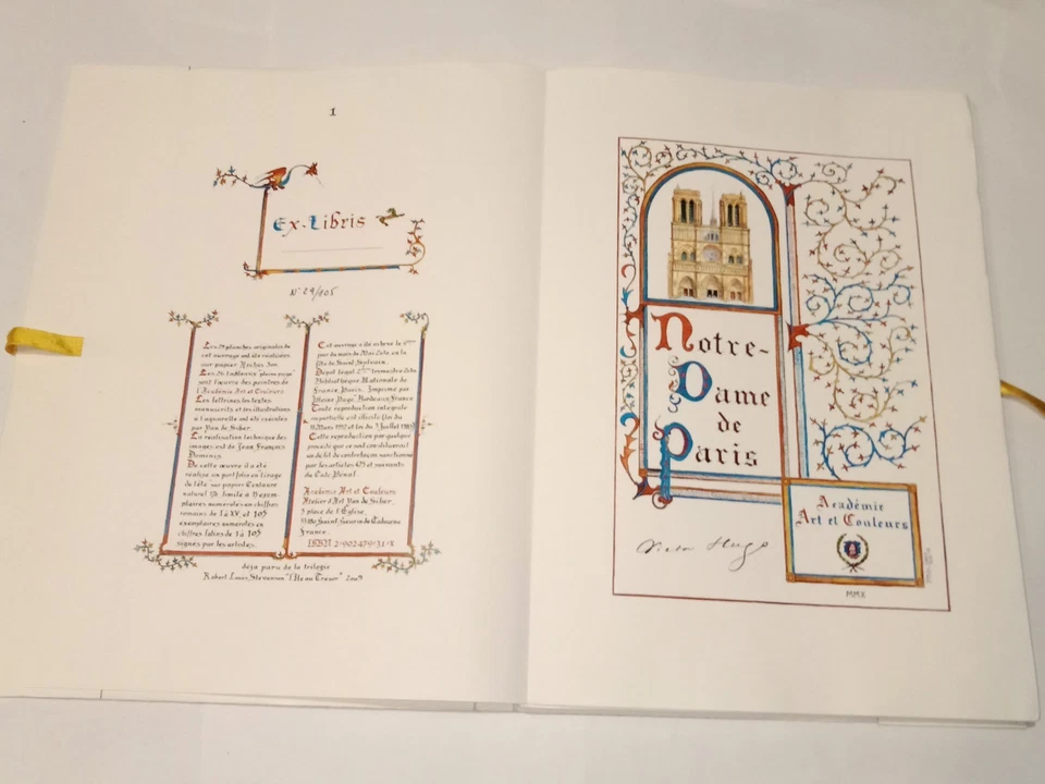Notre Dame De Paris Hugo Livre d'Art Illustré Édition Originale 29/105 Signé - Photo 4/4