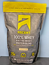 Ascent Native Fuel Whey Protein Powder - Vanilla Bean - 2 Lb - New! Exp 5/07/26 14.98 per gallon