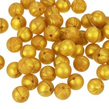 50Pcs 9mm Silicone Beads Round Loose Rubber Bead for DIY Gold
