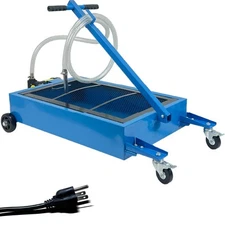 Biltek Electric 15Gal Oil Drain Pan 110V 7.2ft Hose Folding Handle for Buses