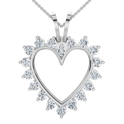 VS 1/2 kt Diamant Herz Anhänger Gold Halskette 18'' Lab gezüchtet