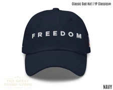 Freedom Hat Charlie Kirk Signature Embroidered USA Flag Cap Adjustable Low Pro