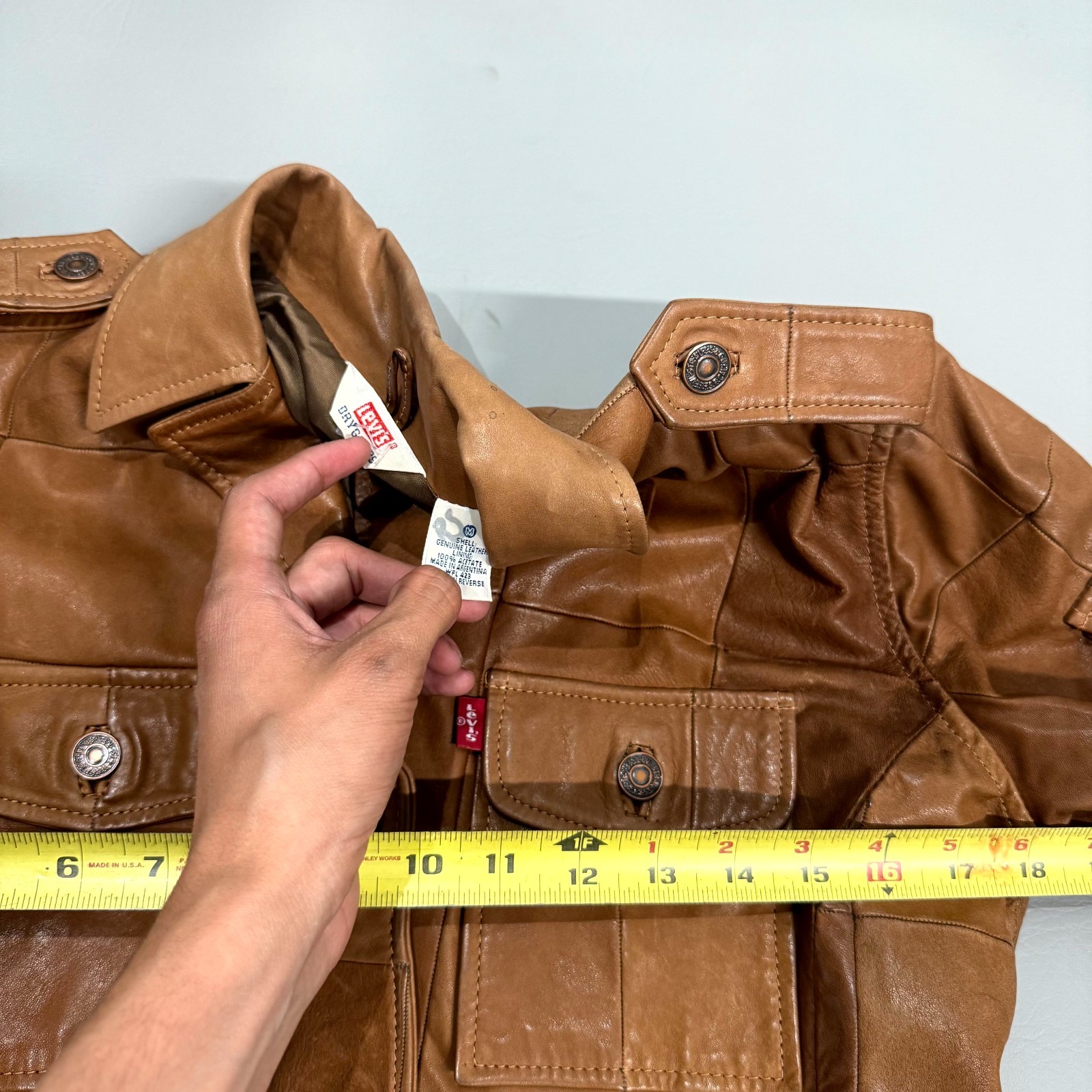 Vintage 70s Levi's Leather Patchwork Jacket Women… - image 3