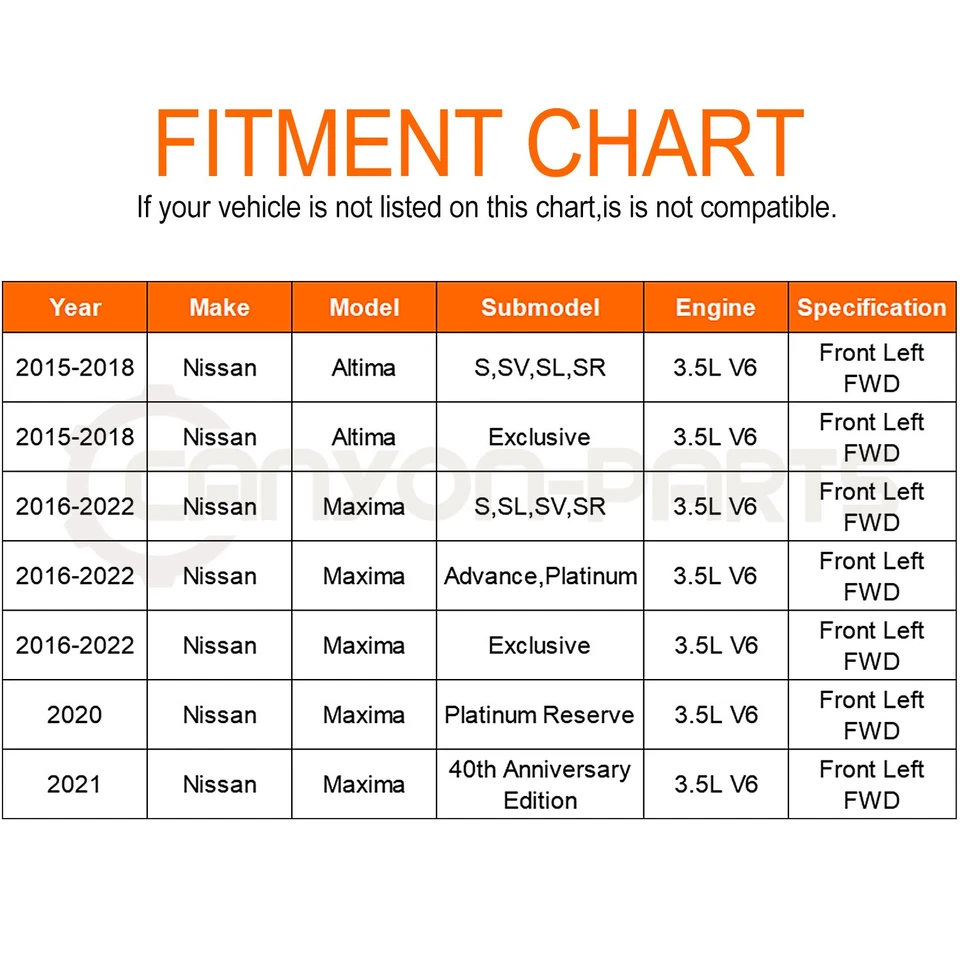 Front Left CV Axle Shaft for 2016-2022 Nissan Maxima 2015-2018 Altima 3.5L V6 - Image 2 of 4