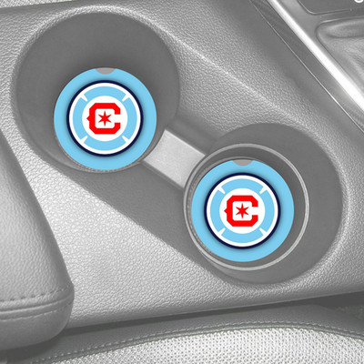 CHICAGO FIRE FC SANDSTONE  CAR COASTERS ABSORBENT SET (2)