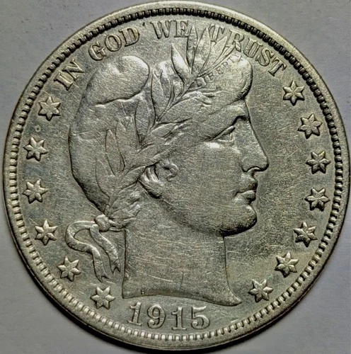 1915-D 50C Barber Half Dollar Very Fine Full “LIBERTY”