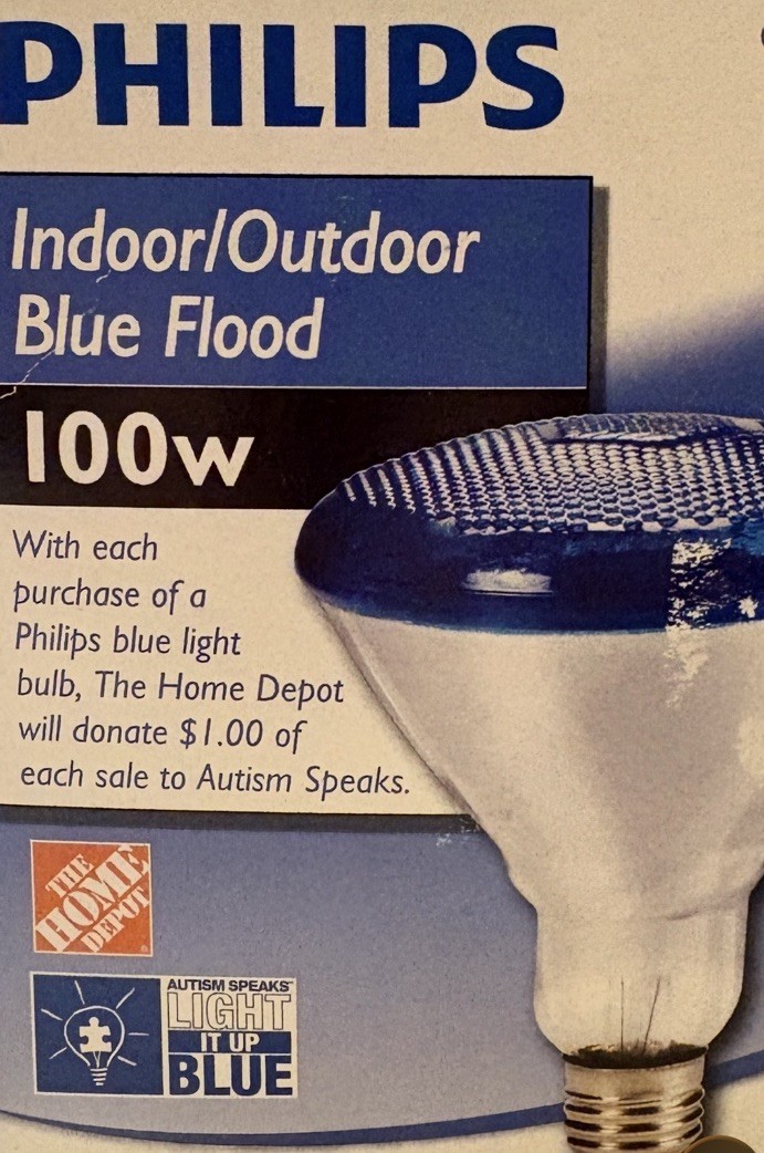 New Philips 100 WATT ~BLUE~ Indoor Outdoor flood LIGHT BULB 