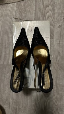 IMAN Slingpumps 38,5 Schwarz Echtleder Made in Italy elegant festlich NP 230  