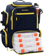 KastKing Bait Boss Fishing Tackle Backpack with Rod Holders-4 Tackle Boxes-Rain