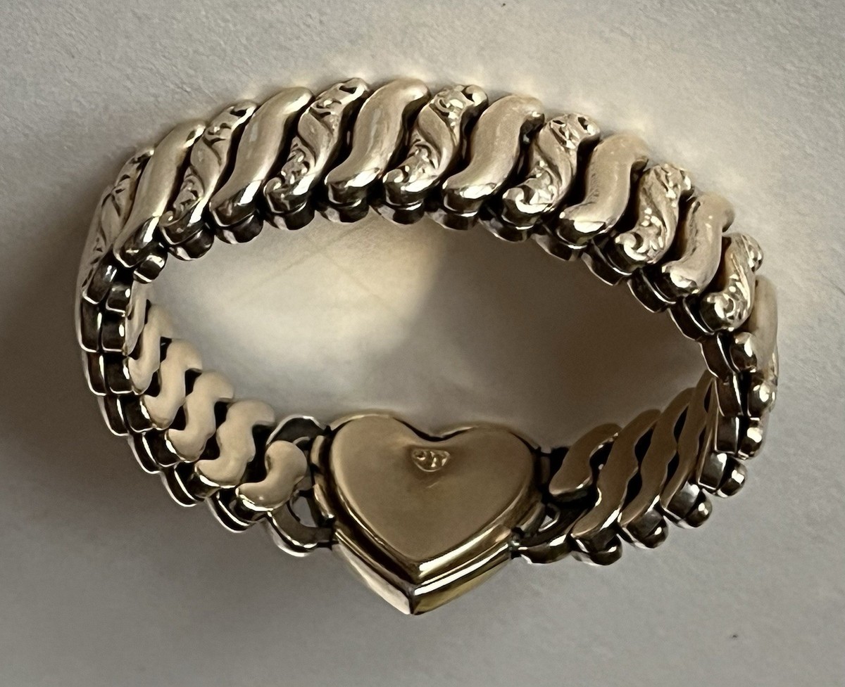 Vintage American Queen Pitman Keeler Sweetheart Expansion Bracelet Sterling Base View 2