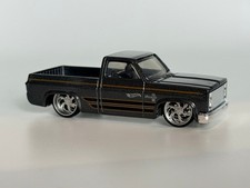 Hot Wheels 2025 83 Chevy Silverado Dark Grey Custom Loose 3D Wheel Swap Lowrider