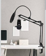 Blue Yeti USB Microphone Bundle with Boom Arm and Pop Filter Black NEW