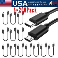 USB Type C To Micro 5v/2.4a Data Sync Transfer Otg Charging Cable - Black Lot