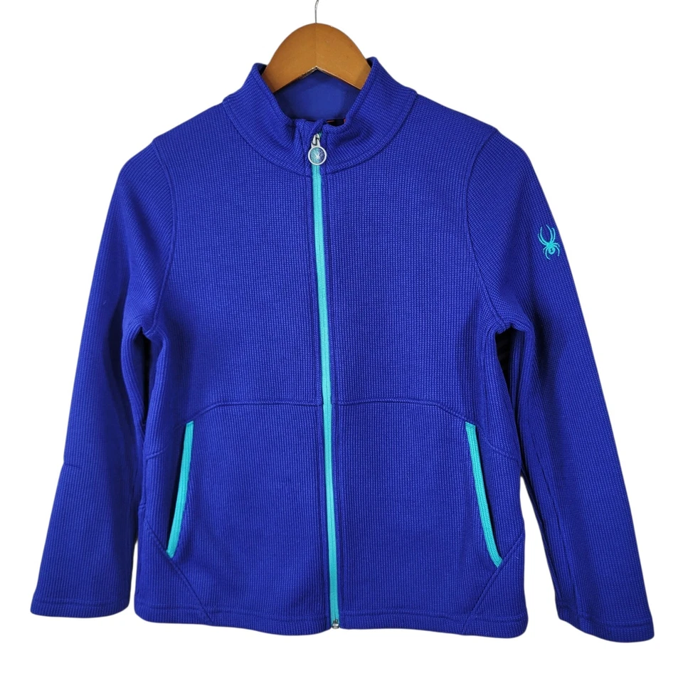 Spyder Suéter Tejido Chaqueta Talla XL 18 Endure Cremallera Completa Azul Real Verde azulado Niñas Cálido Foto 2 de 4