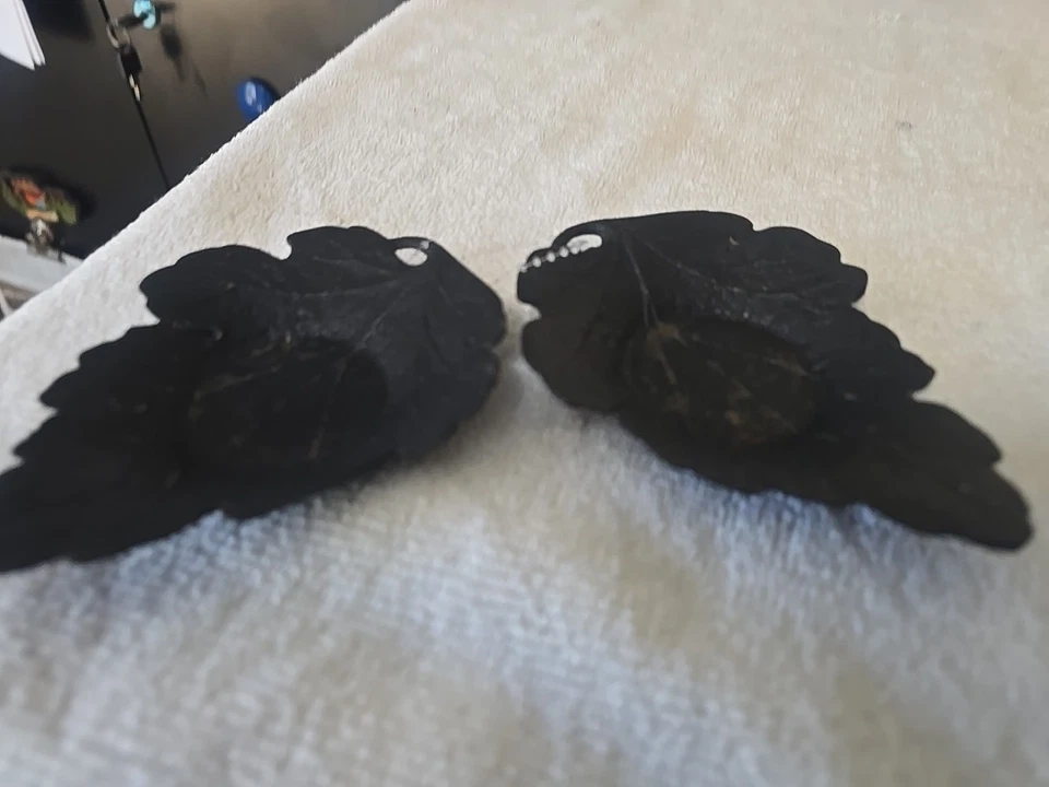 Set Two Made in Japan Cast Iron Oak Leaf Tea Light Candle Holder Coasters - Image 2 of 4