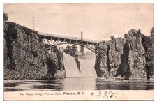 1907 The Chasm Bridge, Passaic Falls, Paterson, New Jersey Postcard