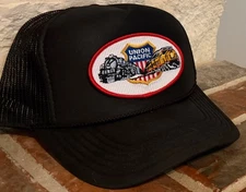 Cap/Hat-(Black with mesh back) Union Pacific Steam & Diesel Locomotives (UP) NEW