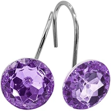 Purple shower curtain hooks rings, metal shower hooks for shower curta