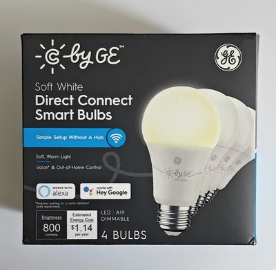 C by GE Soft Direct Connect Light Bulbs 4 Pack A19 Smart LED Wi-Fi Bulbs New