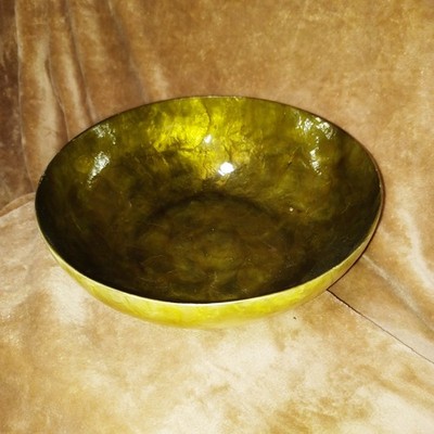 ZENZEN CAPIZ OLIVE GREEN SERVING BOWL SALAD 11.5'' x 4''