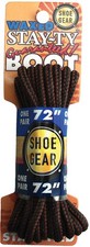 72" Waxed Boot Laces - Heavy-Duty Waterproof Brown Shoelaces for Footwear