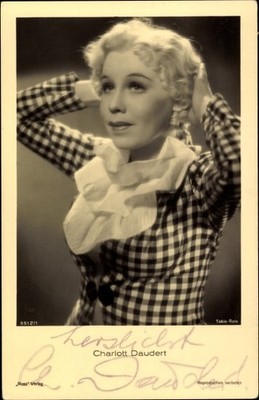 Ak Schauspielerin Charlott Daudert, Portrait, Autogramm - 4060281