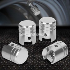4x Aluminum Piston Tirerim Valvewheel Air Port Dust Cover Stem Capcaps Silver 4x Aluminum Piston Tirerim Valvewheel Air Port Dust Cover Stem Capcaps Silver