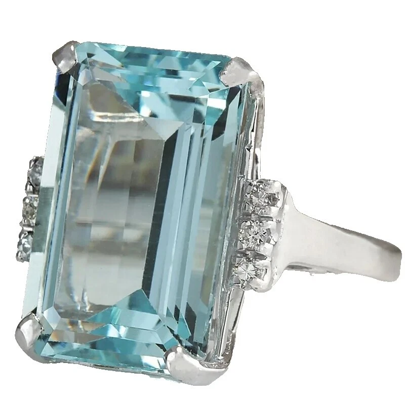 Anillo Banda 8 aguamarina Anillos de Moda