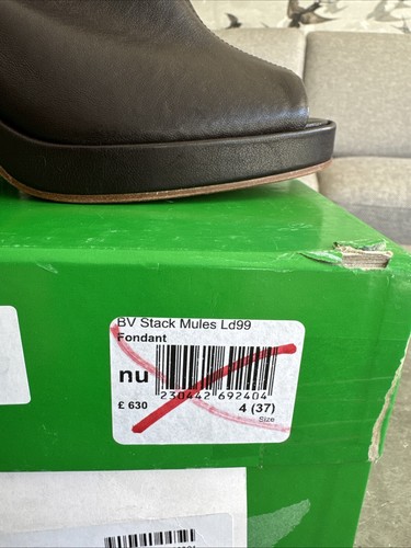 Bottega Veneta Mula Zapato Pila Sandalia Fondant Cuero Marrón Talla 4 37 NUEVO £63” - Imagen 9 de 23