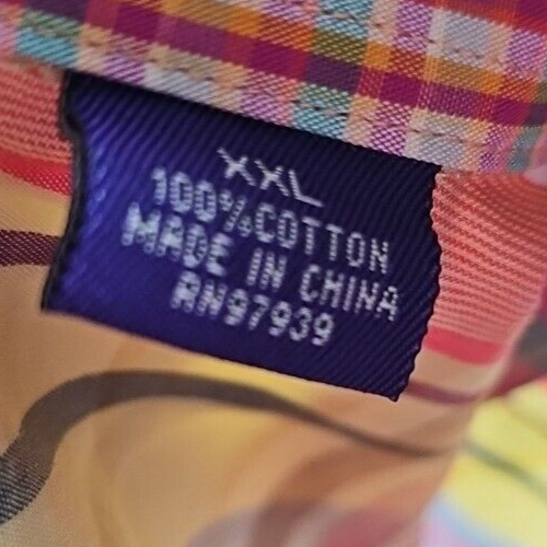 Alan Flusser Mens Shirt Size XXL 2XL 2X Large Multicolor Plaid - Picture 17 of 24