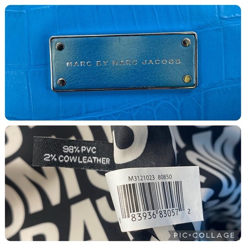 Marc by Marc Jacobs Blue Aqua Cerulean PVC Leather Cowhide Hand Tote Bag - Picture 13 of 13