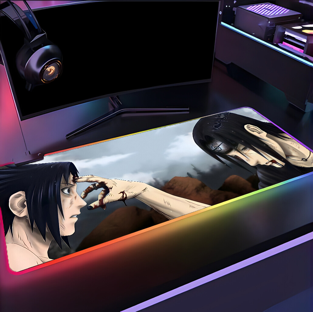 RGB Naruto Mouse Pad, XXL Gaming Mat, itachi uchiha, sasuke, sharingan, rinnegan